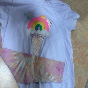 Cat & Jack Rainbow Ice Cream Tee - Light Purple and matching leggings set